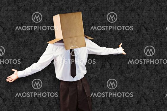 Composite image of anonymous businessman with arms out