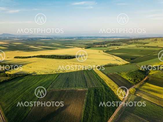 Aerial view of the countryside fields