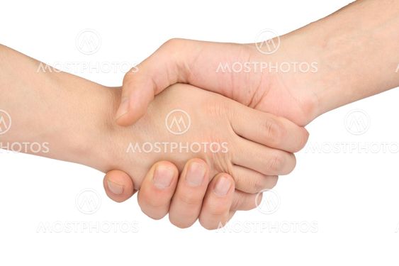 handshake, isolated, over white background