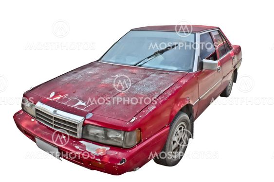 Old red car