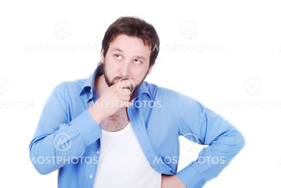Young man thinking