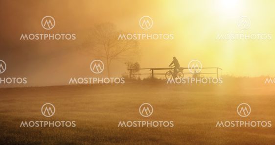 biker in the fog
