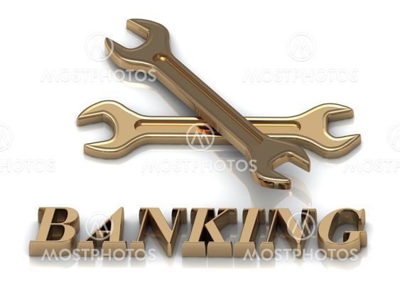 BANKING- inscription of metal letters and 2 keys
