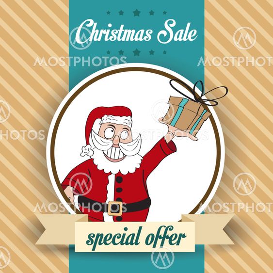 Christmas sale design with Santa
