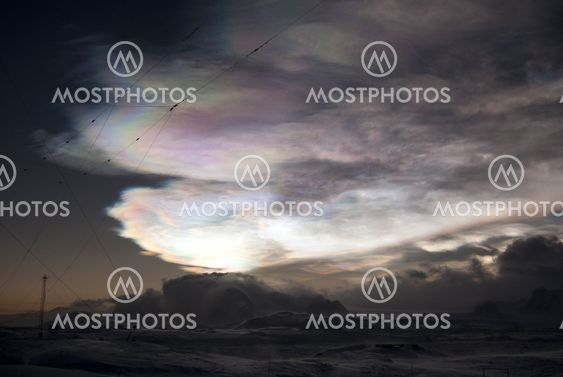 Nacreous clouds of a winter night.