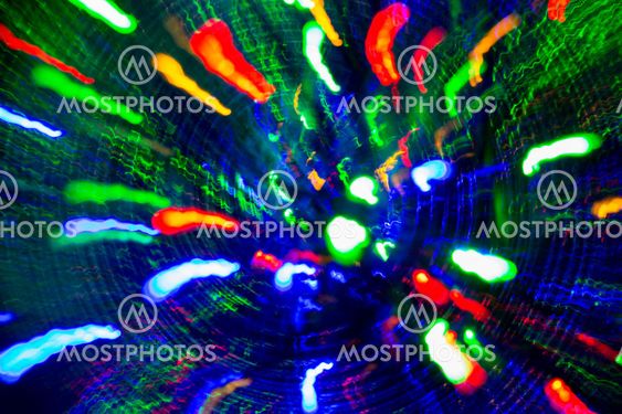 colorful firework lights over black background