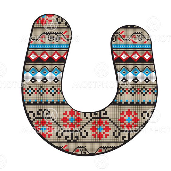 U letter decorated