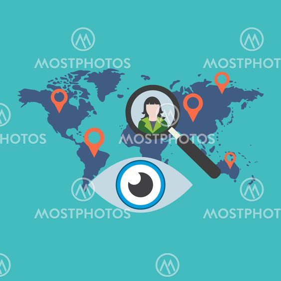 Person search concept. Flat design stylish.