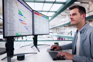 Cloud Scrum Calendar On Desktop Computer