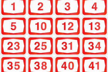 Israel highway road shield collection from 1 to 41