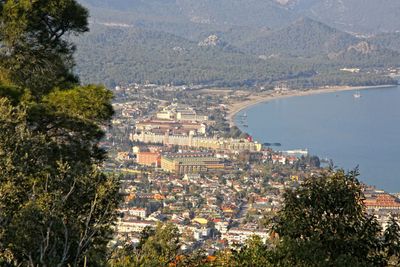 Aerial view of Kemer city, Mediterranean seacoast, Turkey