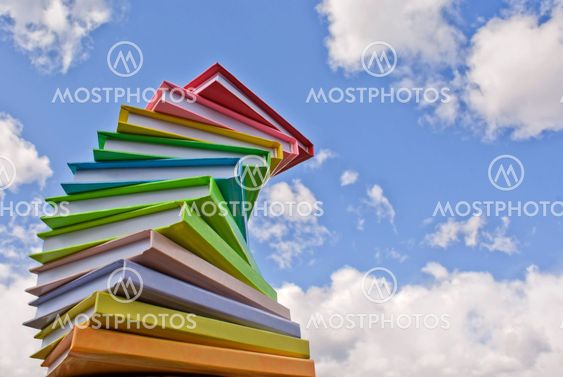 Stack of colored cover books