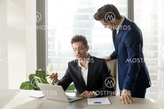 Boss listening interesting proposal of employee