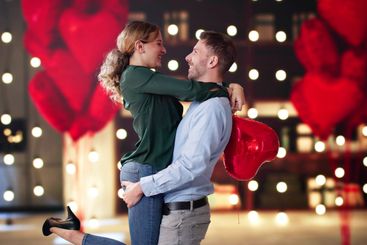 Love Kiss Behind Heart. Romantic Day