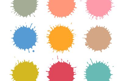 Colorful  Vector Stains, Blots, Splashes Set