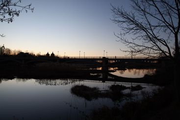 Enrique Estevan bridge at dusk in Salamanca, Spain