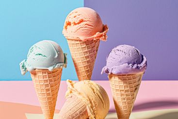 Ice cream colourful summer treat, sweet dessert in...