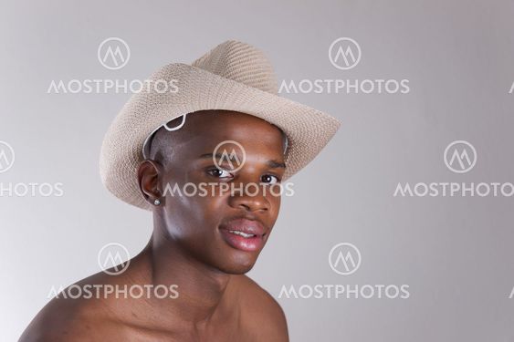 Handsome man with a straw hat