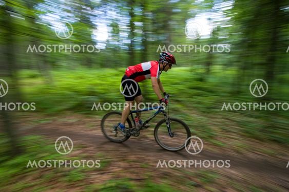 Mountain Biker with blurred background