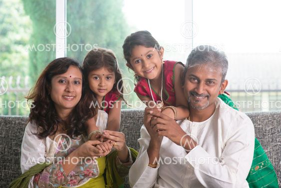 Indian parents and children
