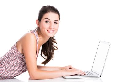 Pointing to a laptop