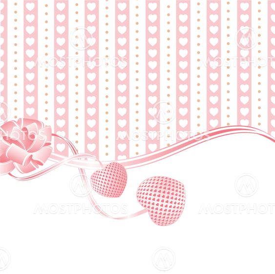 Wedding greetings or invitation card with hearts