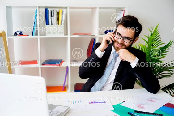Businessman working in office