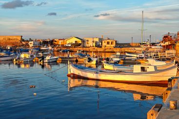 Sunset view of the port of Sozopol, Bulgaria