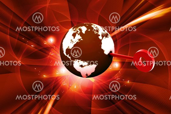 3d globe and key