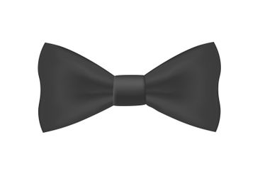 Black bow realistic shiny satin for decorate greeting...