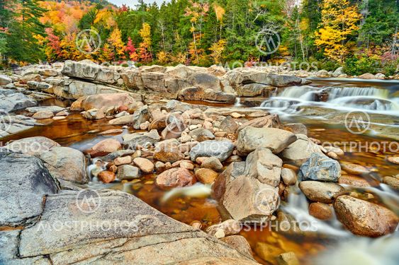 Swift River cascades at autumn, New Hampshire, USA