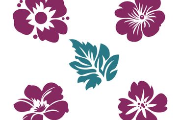 Set of Romantic Natural Fresh Leaf Flower Floral Florist...