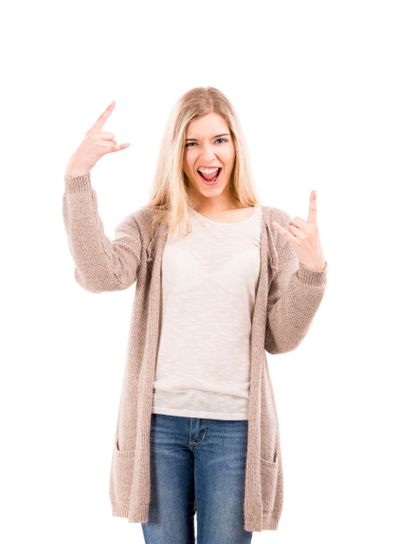 Beautiful girl with a silly face