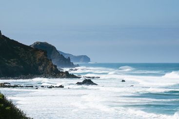 beautiful summer beach at the algarve coast in portugal