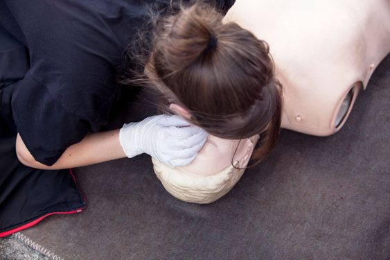 CPR training - artificial breathing