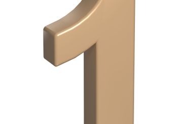 3d number one 1 golden or bronze shining typography...