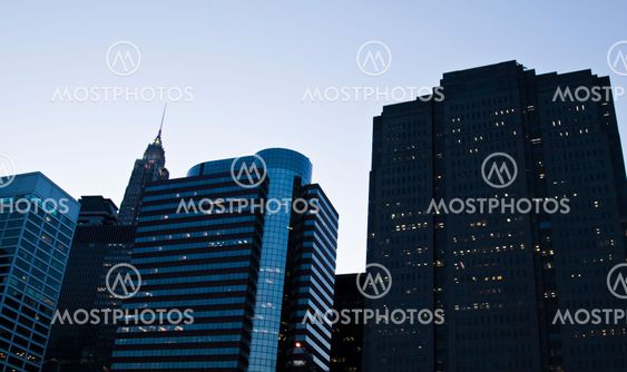Office buildings line up for the skyline