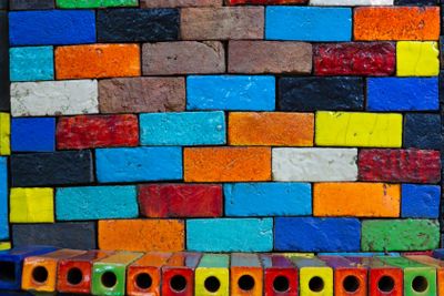 multicoloured  Brick wall texture background