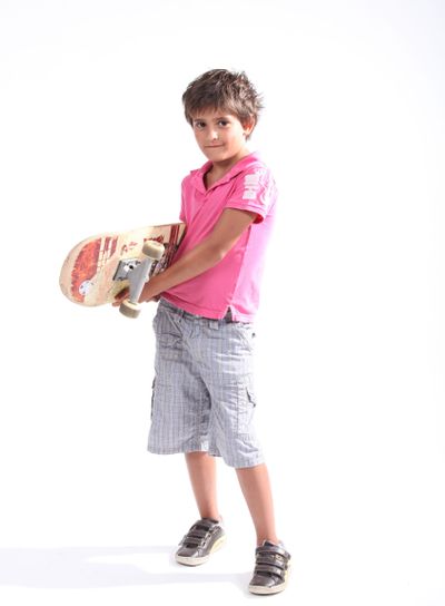 Young boy with a skateboard