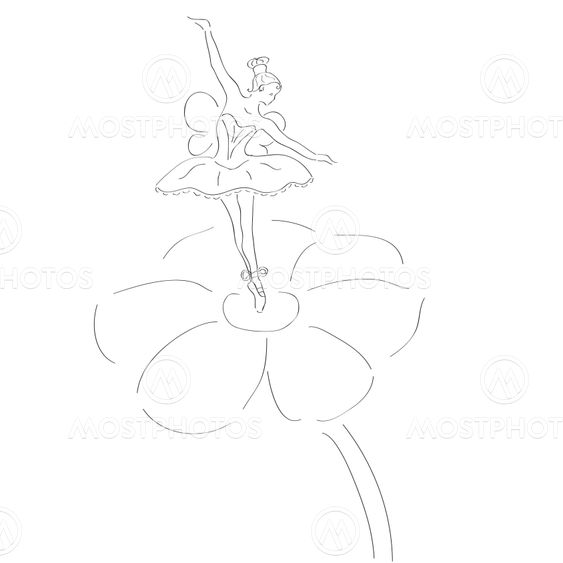 illustration of a cute ballerina with wings