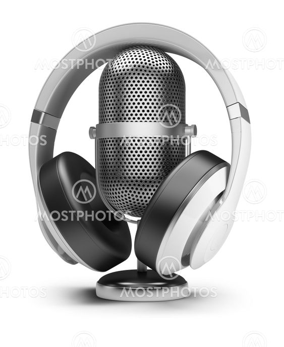 retro microphone and headphones