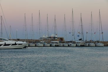 Seaside landscape of the Greek island of Rhodes.