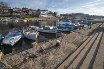 Sunset panorama of the port of Sozopol, Bulgaria