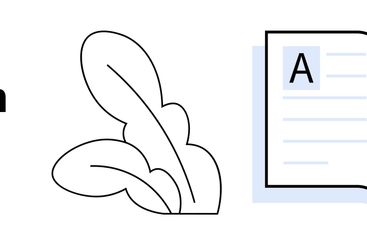 Open Book with Feathers and Document, Ideal for...