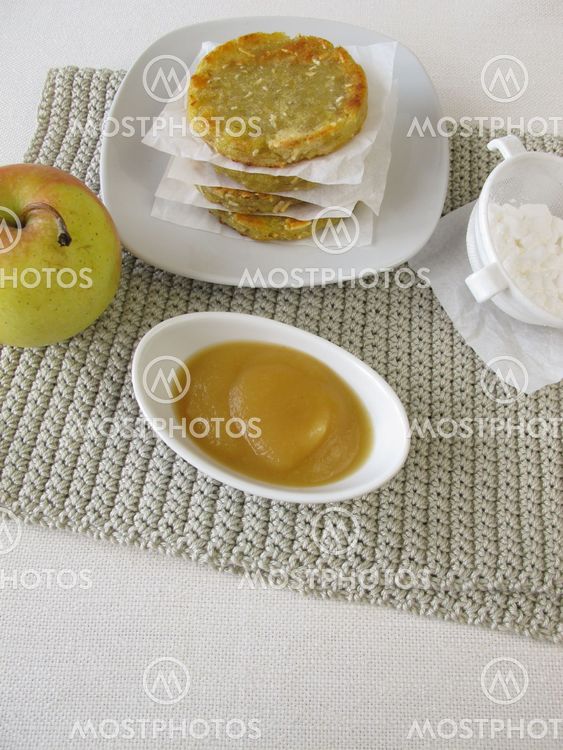 Potato pancakes with apple sauce