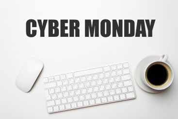Cyber Monday sign on computer