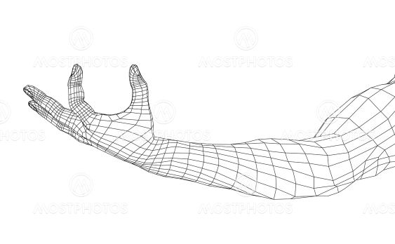 Hand hold some tiny or thin object. Vector