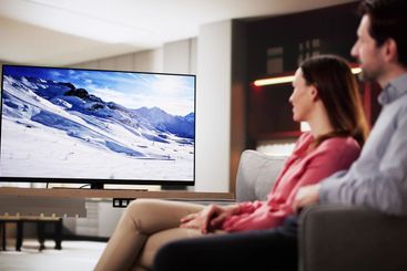 couple enjoying a movie night