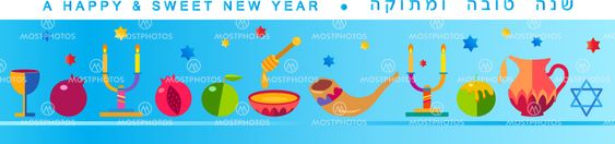 Happy Rosh Hashanah greeting card - Jewish New Year...