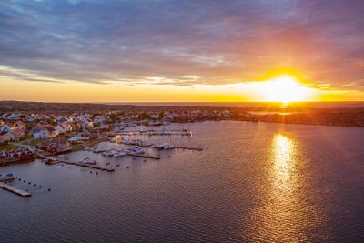 Small coastal village in Scandinavia during summer